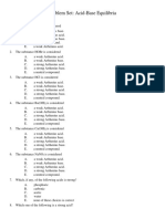 Problem Set: Acid-Base Equilibria