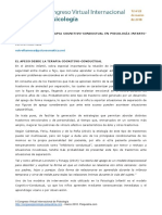 El Apego Desde La Terapia Cognitivo-Conductual en Psicología Infantojuvenil