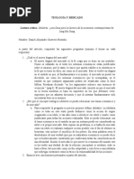 Lectura Crítica Teología y Mercado Daniel Alejandro Guerrero Buendia