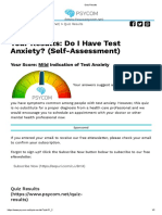 Your Results: Do I Have Test Anxiety? (Self-Assessment)