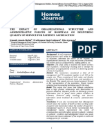 THE Impact OF Organizational Structure AND Administrative Polices of Hospitals On Delivering Quality of Service For Patients Satisfaction