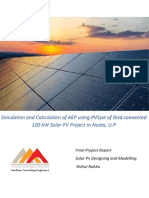 Simulation and Calculation of Aep Using Pvsyst of Grid Connected 100 KW Solar PV Project in Noida, U.P