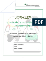 CONALEP EDUCACIÓN de CALIDAD PARA LA COMPETITIVIDAD. Análisis de Los Fenómenos Eléctricos, Electromagnéticos y Ópticos.