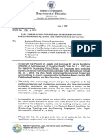 Division Memo 446, S. 2021 - Early Preparation For The 2021 Division Search For The Outstanding Teaching and Non Teaching Employees