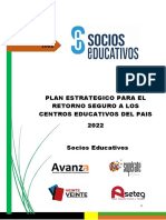 Plan Estrategico para El Retorno Seguro A Los Centros Educativos Del Pais