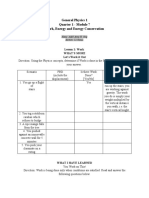 General Physics 1 Quarter 1 - Module 7 Work, Energy and Energy Conservation