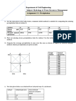 Department of Civil Engineering Semester: 5 Subject: Hydrology & Water Resources Management Assignment # 3: Precipitation