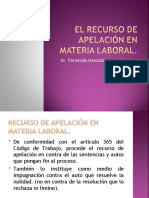 Recurso de Apelación en Materia Laboral