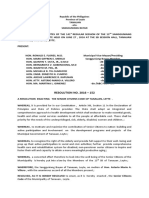 RESOLUTION NO. 2016 - 152: Republic of The Philippines Province of Leyte Tanauan Sangguniang Bayan