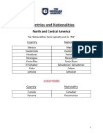 Countries and Nationalities