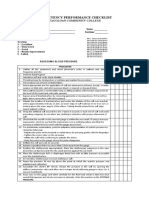 Competency Performance Checklist: Tagoloan Community College