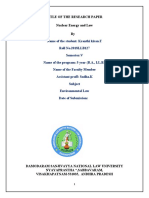 Title of The Research Paper Nuclear Energy and Law by