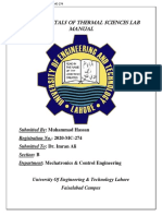 Fundamentals of Thermal Sciences Lab Manual