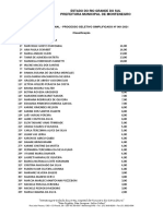 Resultado Final - Processo Seletivo Simplficado #001-2021