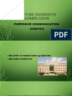 Lecture /handouts Compilation: Purposive Communication (COM101)