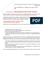 Methods For Measuring The Age of The Universe - General Science &#038 Ability Notes