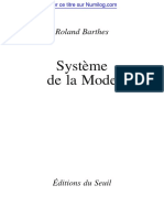 Système de La Mode: Roland Barthes