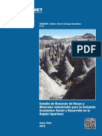 Estudio de Recursos de Rocas y Minerales Industriales para La Inclusión Económica Social y Desarrollo en La Región Apurímac