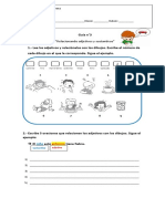 Guía N° 3 Relacionando Adjetivos y Sustantivos