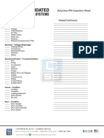 Autoclave PM Inspection Sheet: Plumbing - Pressures