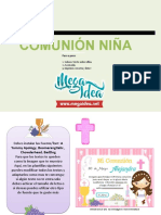 Kit Imprimible Comunion Fondo Rosa Nina