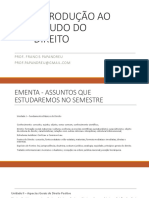 Introdução Ao Estudo Do Direito Primeira Aula