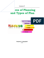 Natures of Planning and Types of Plan: Lesson 5