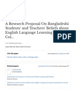 A Research Proposal On Bangladeshi Students' and Teachers' Beliefs About English Language Learning at Degree Col..