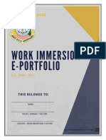 Shs Work Immersion E-Portfolio