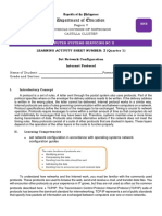 Department of Education: Learning Activity Sheet Number: 2 (Quarter 1) Set Network Configuration Internet Protocol