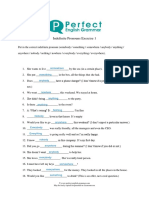 Indefinite Pronouns Exercise 1: Somewhere Everything Anybody