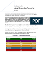 Hofstedes Cultural Dimensions