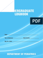 Pediatrics Logbook For UG Pediatrics 2021