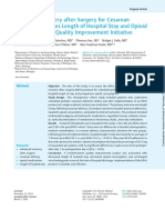 Enhanced Recovery After Surgery For Cesarean Delivery Decreases Length of Hospital Stay and Opioid Consumption: A Quality Improvement Initiative