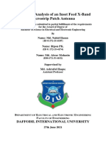 Design and Analysis of An Inset Feed X-Band Microstrip Patch Antenna