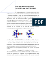 Synthesis and Characterization of (Co (NH) CO) NO and (Co (NH) CL) CL