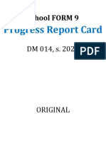 School FORM 9: Progress Report Card