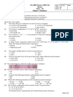 Name: - Roll No.: - : Pre Mid Term-1 (2021-22) Retest Class - XI Subject: Chemistry