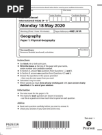 Question Paper Geography 2020 Paper 1R