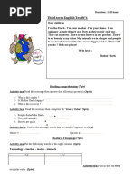 3MS - Third Term Test English Test N°1 - by Teacher Tayeb Benyoub 2018