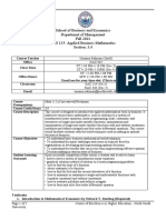 School of Business and Economics Department of Management Fall 2021 BUS 135: Applied Business Mathematics Section: 3,4