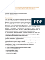 La Gouvernance Sportive Au Maroc - Enjeux Et Perspectives À Travers Une Étude de Cas Sur La Violence Dans Les Stades de Casablanca