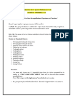 Guidelines For The 1st Quarter Performance Task - General Mathematics