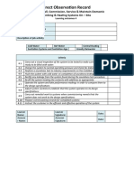 Direct Observation Record: PLG3/07 Install, Commission, Service & Maintain Domestic Plumbing & Heating Systems On - Site