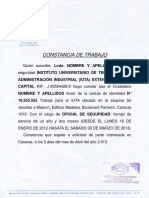 Carta de Trabajo Con Sello I