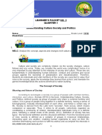 Learner'S Packet No. 2 Quarter 1 Understanding Culture Society and Politics