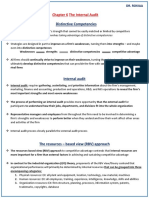 Distinctive Competencies: Chapter 6 The Internal Audit