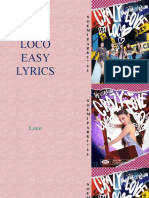 Itzy Loco Easy Lyrics: N O E M I P A R K 2 7 3 3