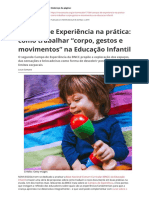 Campos de Experiencia Na Pratica Como Trabalhar Corpo Gestos e Movimentos Na Educacao Infantilpdf