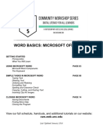 Word Basics: Microsoft Office 2010: View Our Full Schedule, Handouts, and Additional Tutorials On Our Website